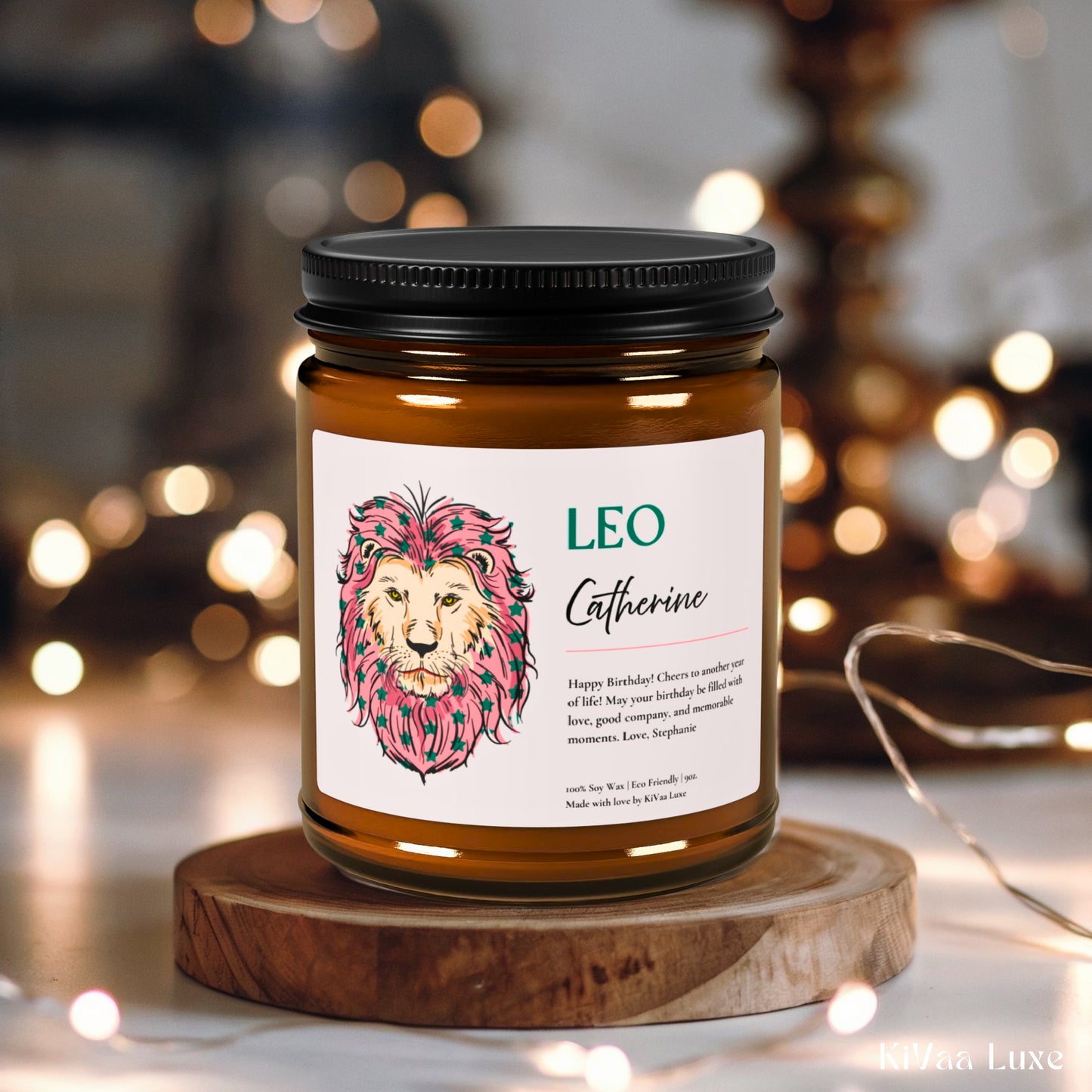 Personalized Zodiac Colorful Birthday Gift For Her Candle - Leo