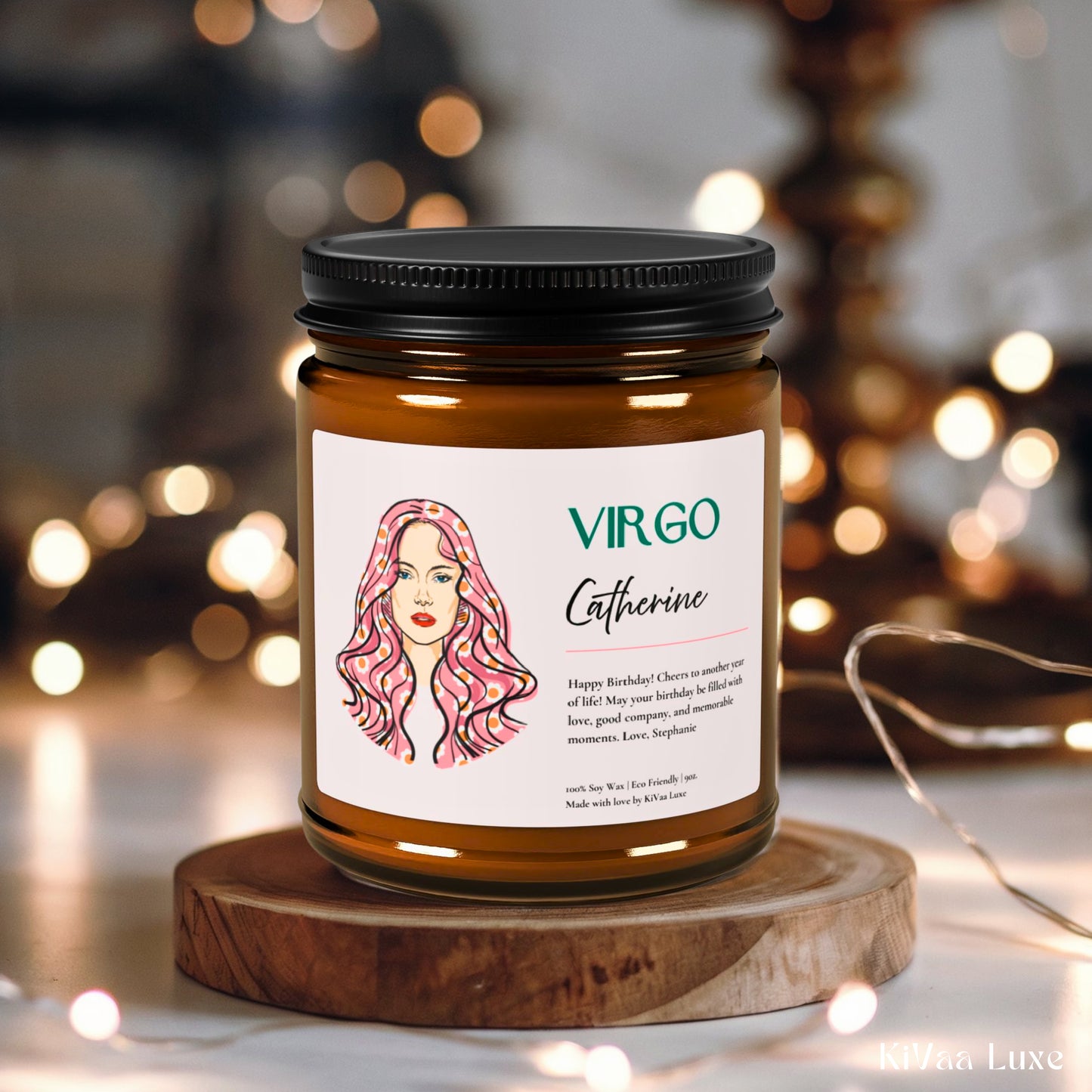 Personalized Zodiac Colorful Birthday Gift For Her Candle - Virgo