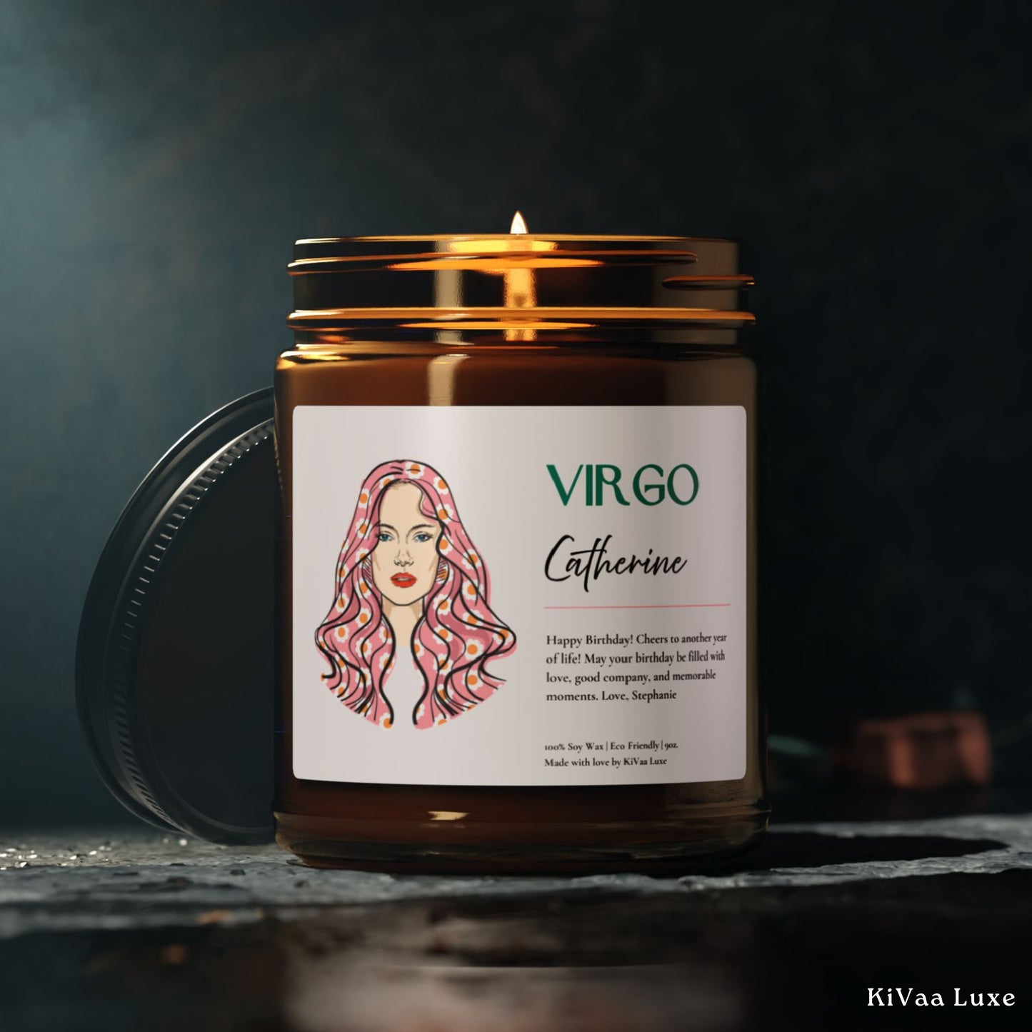 Personalized Zodiac Colorful Birthday Gift For Her Candle - Virgo