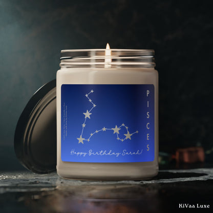 Personalized Zodiac Horoscope Birthday Candle - Pisces