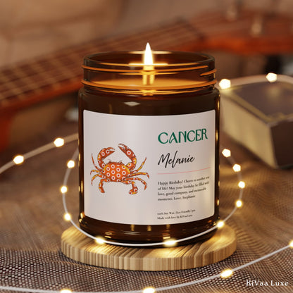 Personalized Zodiac Colorful Birthday Gift For Her Candle - Cancer