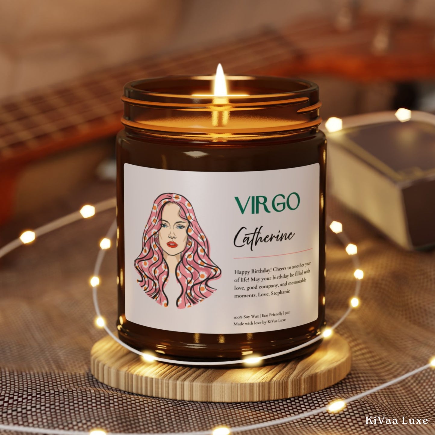 Personalized Zodiac Colorful Birthday Gift For Her Candle - Virgo