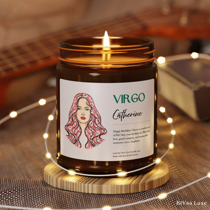 Personalized Zodiac Colorful Birthday Gift For Her Candle - Virgo