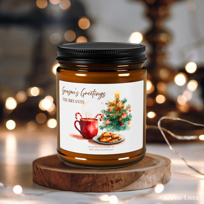 Season’s Greetings Candle – Personalized Christmas Candle Gift
