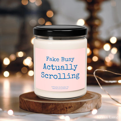 Fake Busy Actually Scrolling Candle – Funny Gen Z Soy Gift