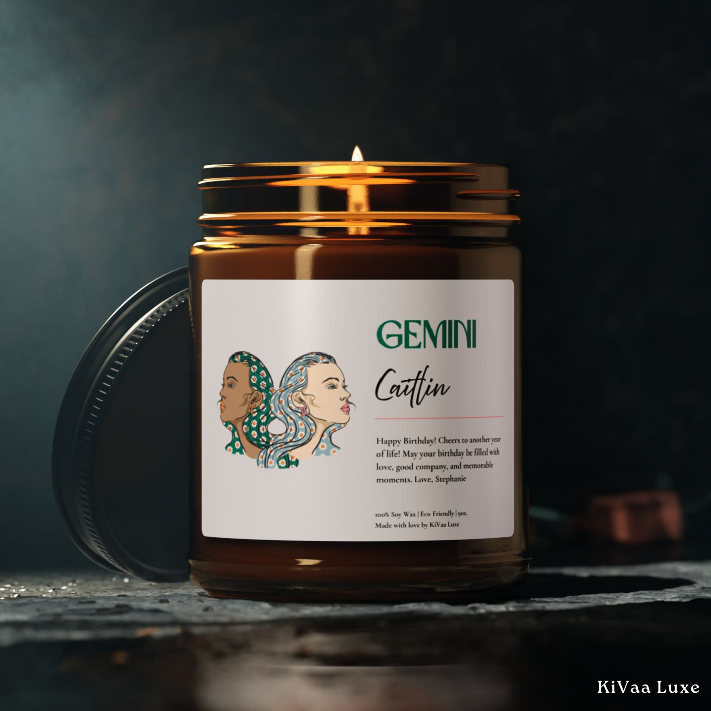 Personalized Zodiac Colorful Birthday Gift For Her Candle - Gemini