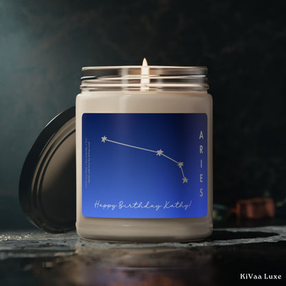 Personalized Zodiac Horoscope Birthday Candle - Aries