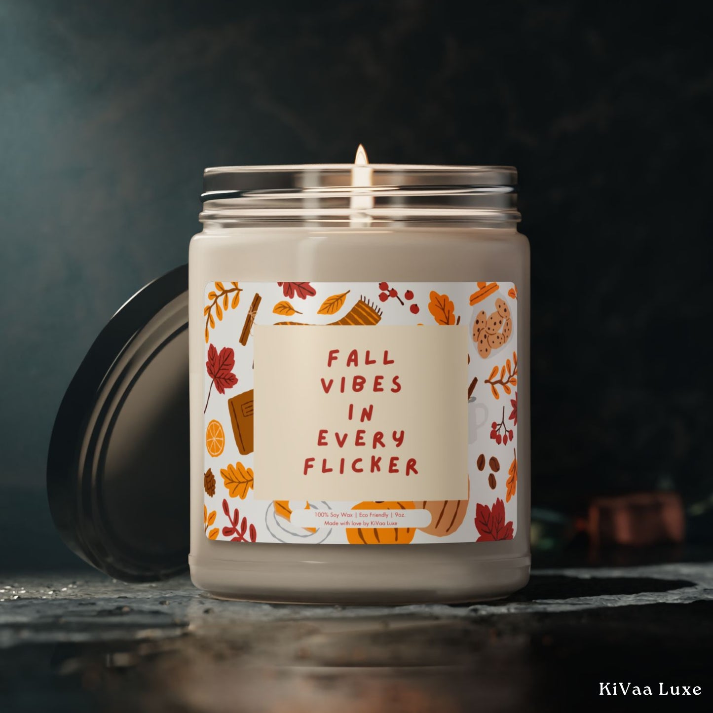 Fall Vibes Candle - Cinnamon Apple Spice Scented Candle Fall Favor