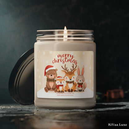 Woodland Christmas Candle – Cute Animal Holiday Candle