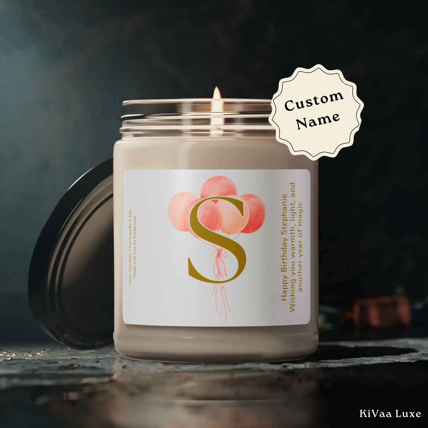 Monogrammed Birthday Balloons Personalized Birthday Candle