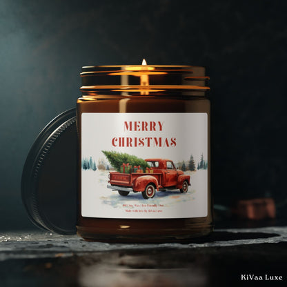 Merry Christmas Candle – Red Truck Christmas Candle Gift