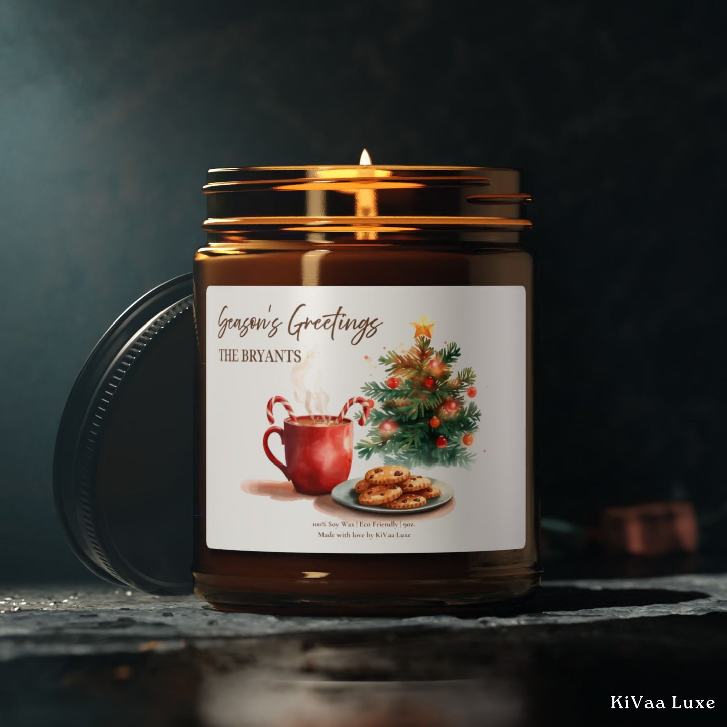 Season’s Greetings Candle – Personalized Christmas Candle Gift