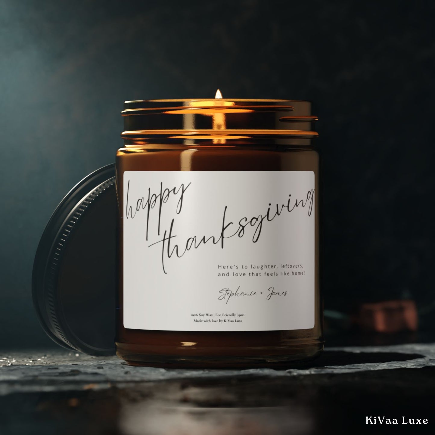 Personalized Happy Thanksgiving Candle