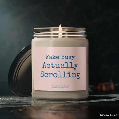 Fake Busy Actually Scrolling Candle – Funny Gen Z Soy Gift