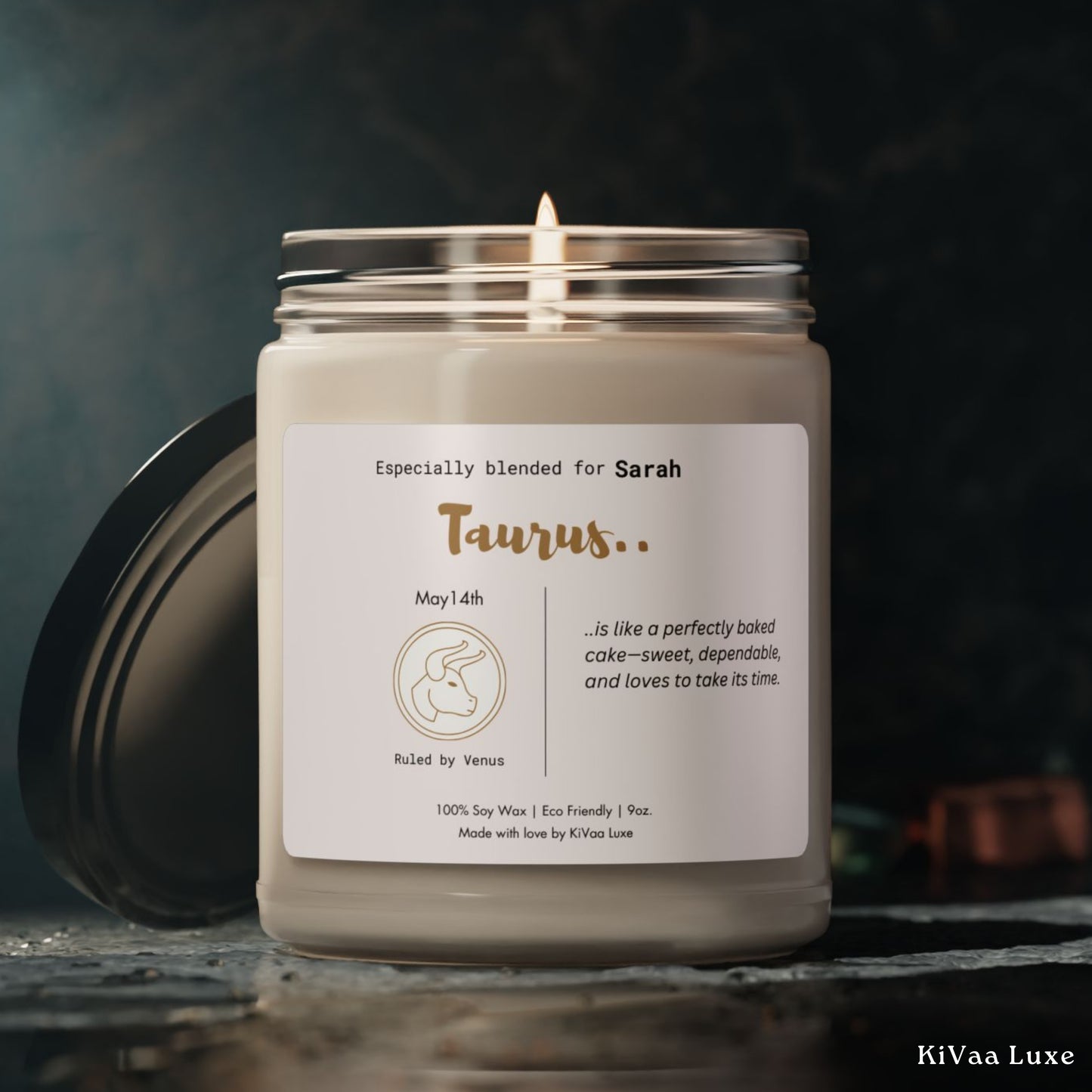 Personalized Zodiac Horoscope Birthday Candle - Taurus