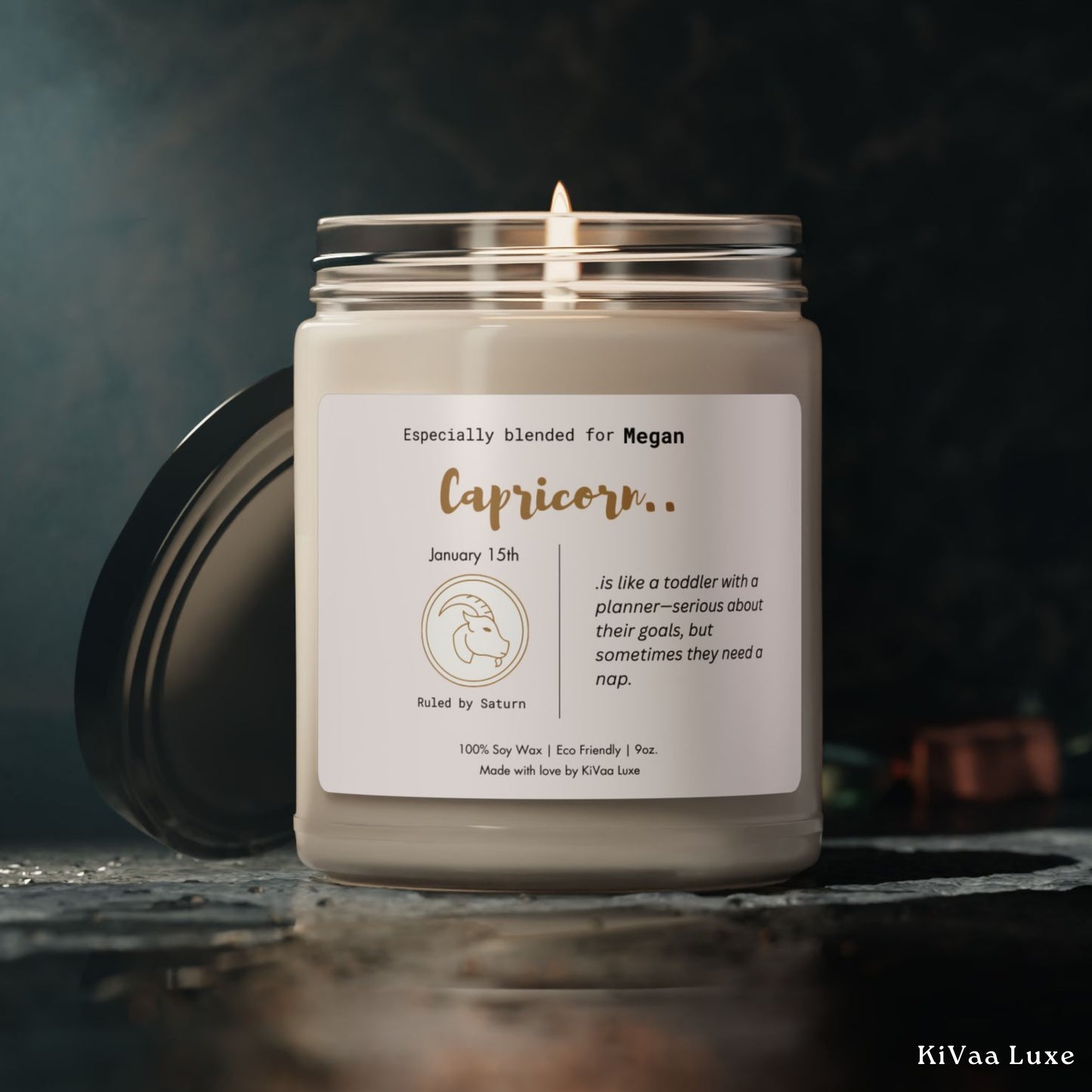 Personalized Zodiac Horoscope Birthday Candle - Capricorn