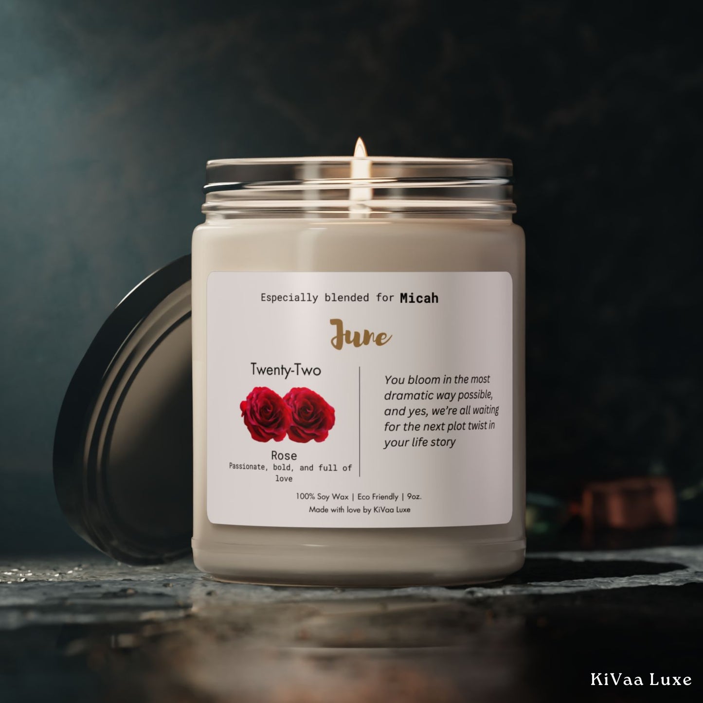 Personalized Birth Flower Candle June Birthday