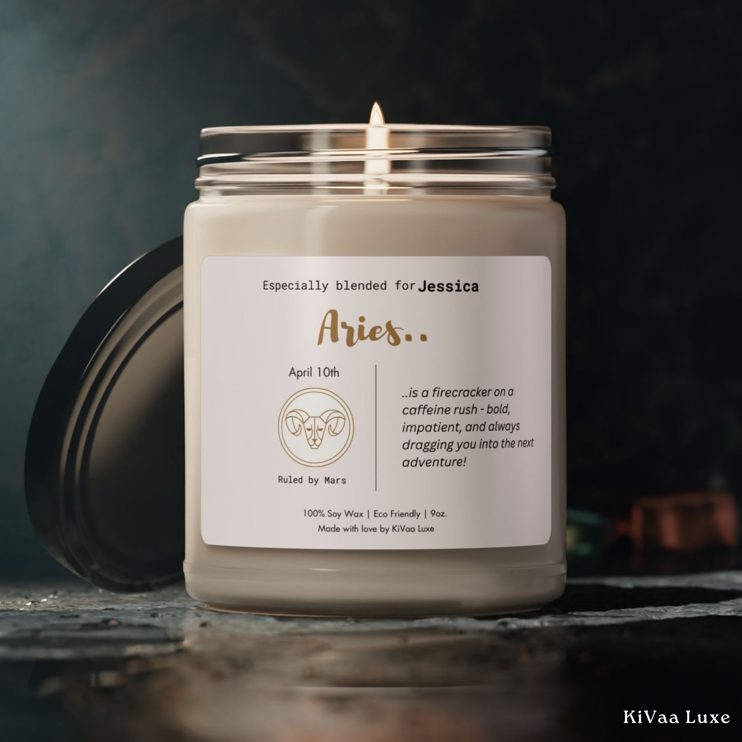 Personalized Zodiac Horoscope Birthday Candle - Aries