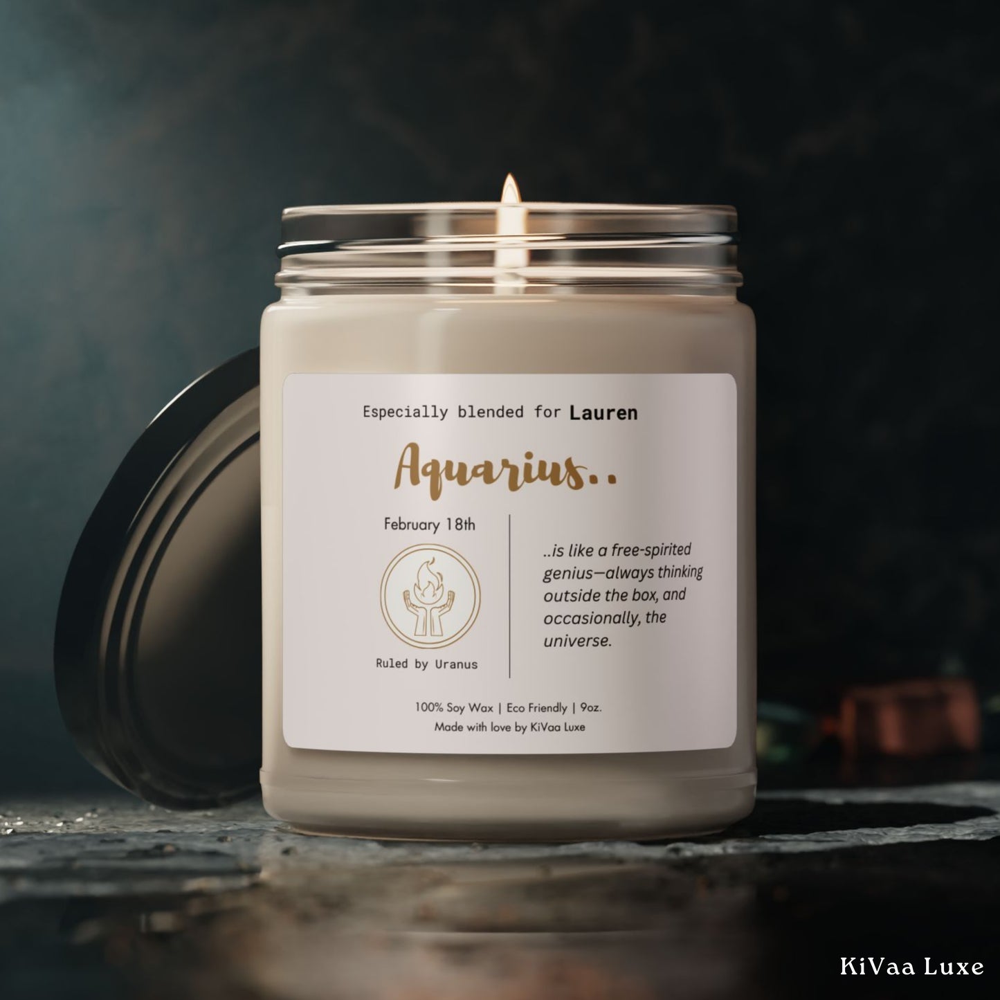 Personalized Zodiac Horoscope Birthday Candle - Aquarius