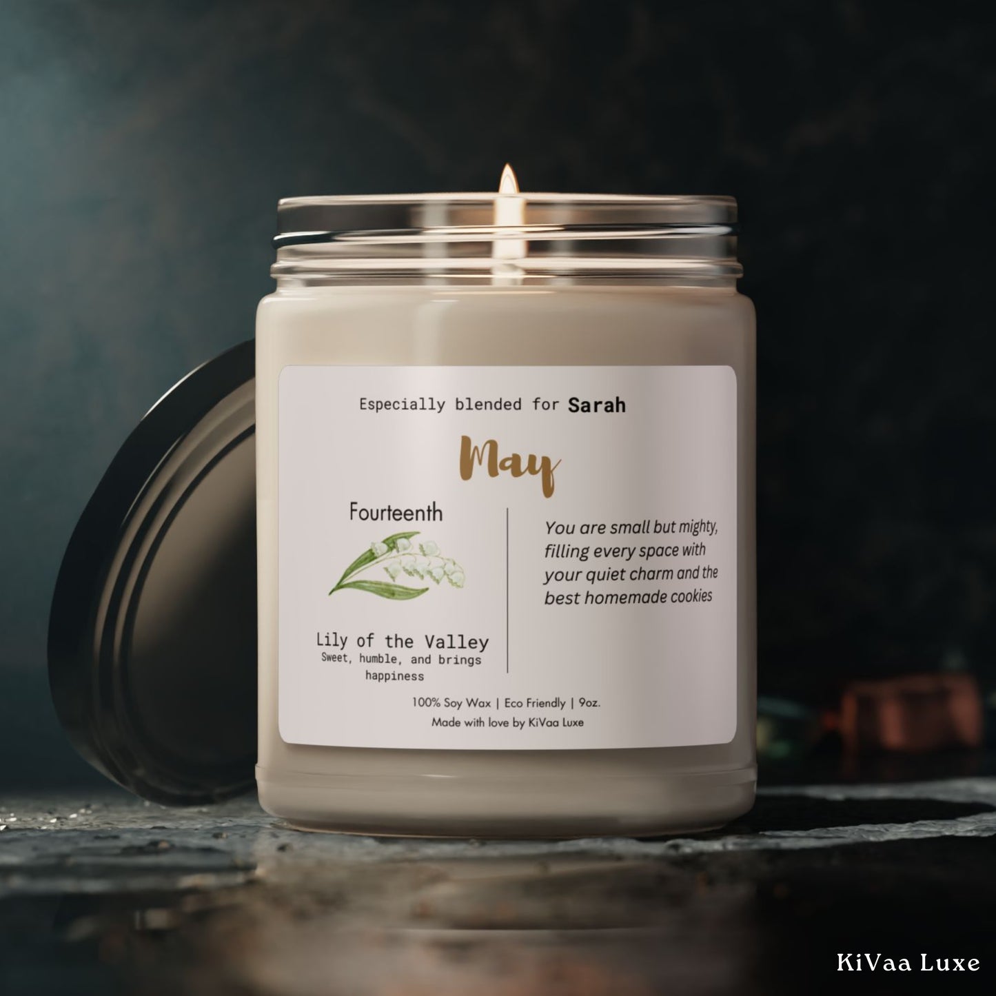 Personalized Birth Flower Candle May Birthday