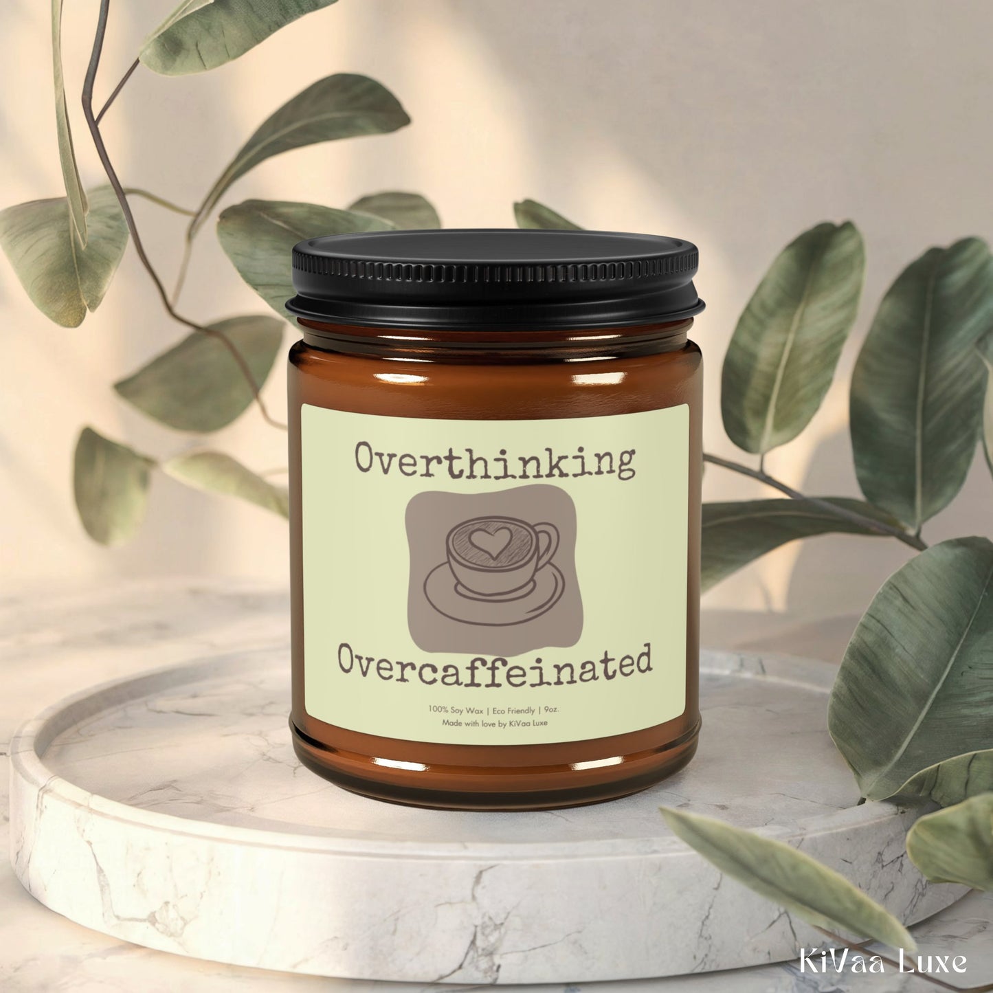 Overthinking Overcaffeinated Candle - Funny Gen Z Soy Candle