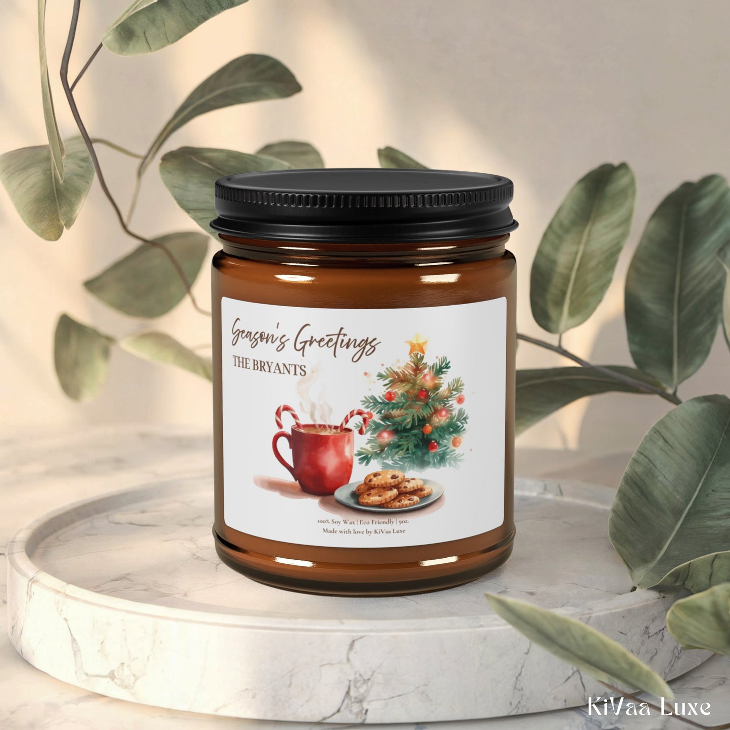 Season’s Greetings Candle – Personalized Christmas Candle Gift