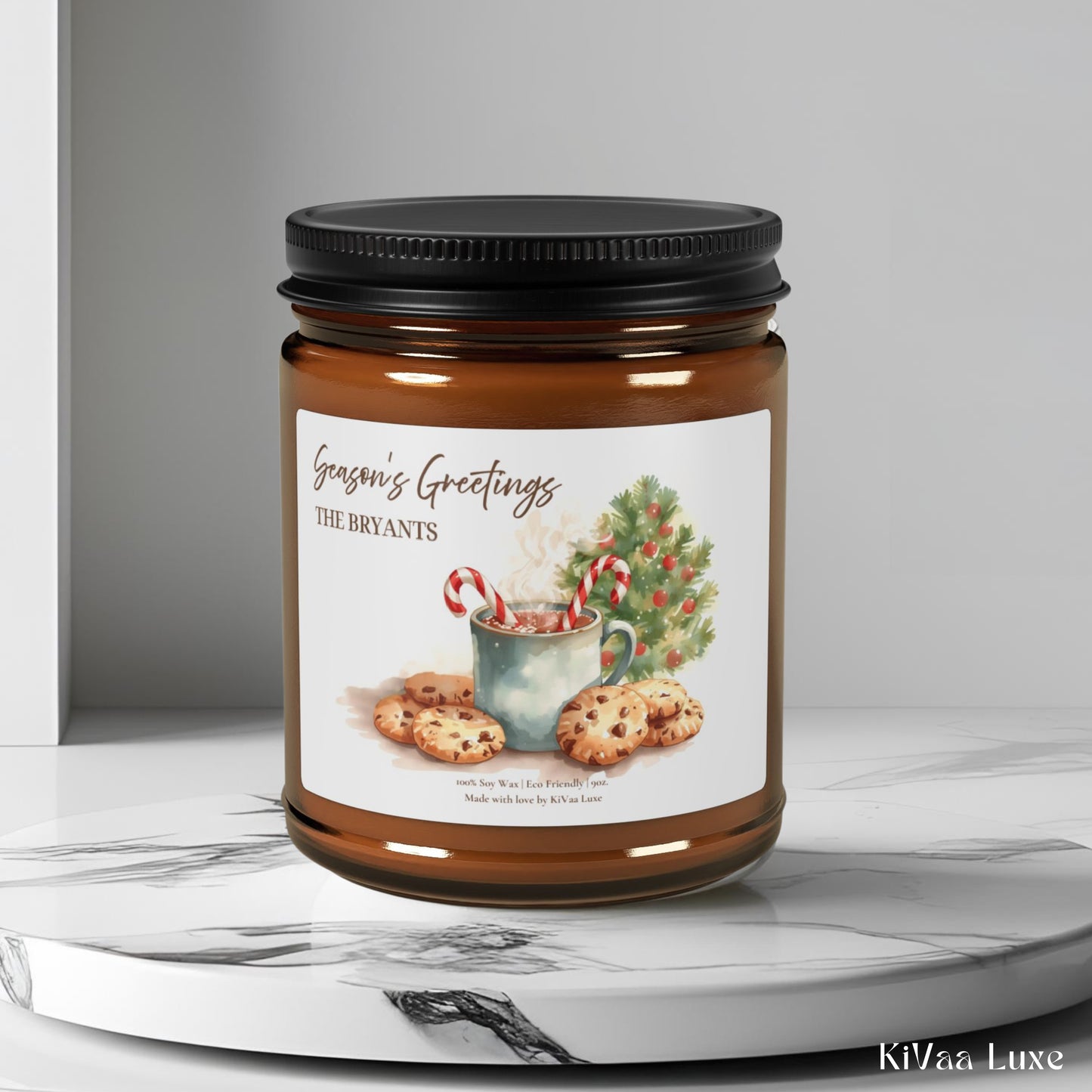 Season’s Greetings Candle – Personalized Christmas Gift