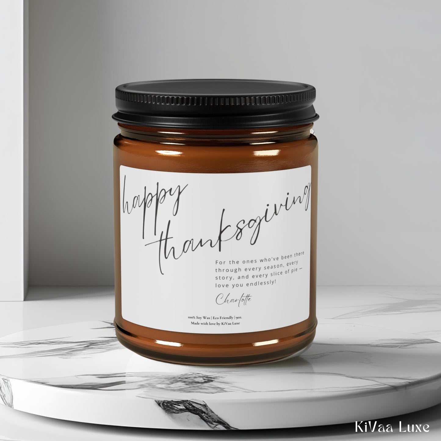 Personalized Happy Thanksgiving Candle